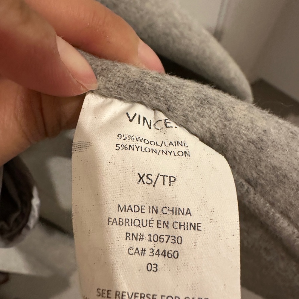 VINCE double face hooded wool coat - Picture 9 of 10